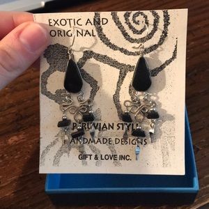 BNIB black and silver earrings